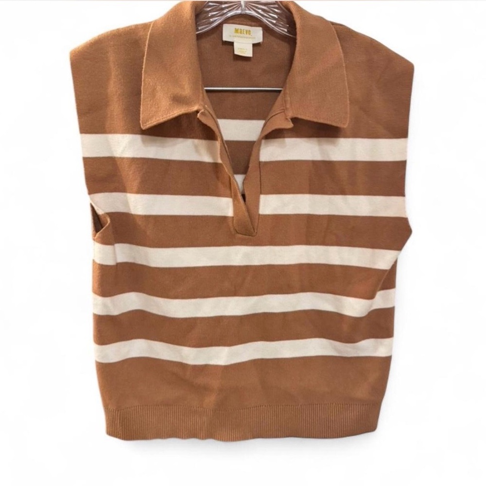 Anthropologie Maeve Tan Knit Top